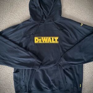 Men’s XXL DEWALT Logan Black Yellow Heavy-Duty Hooded Sweatshirt Outdoor Jacket